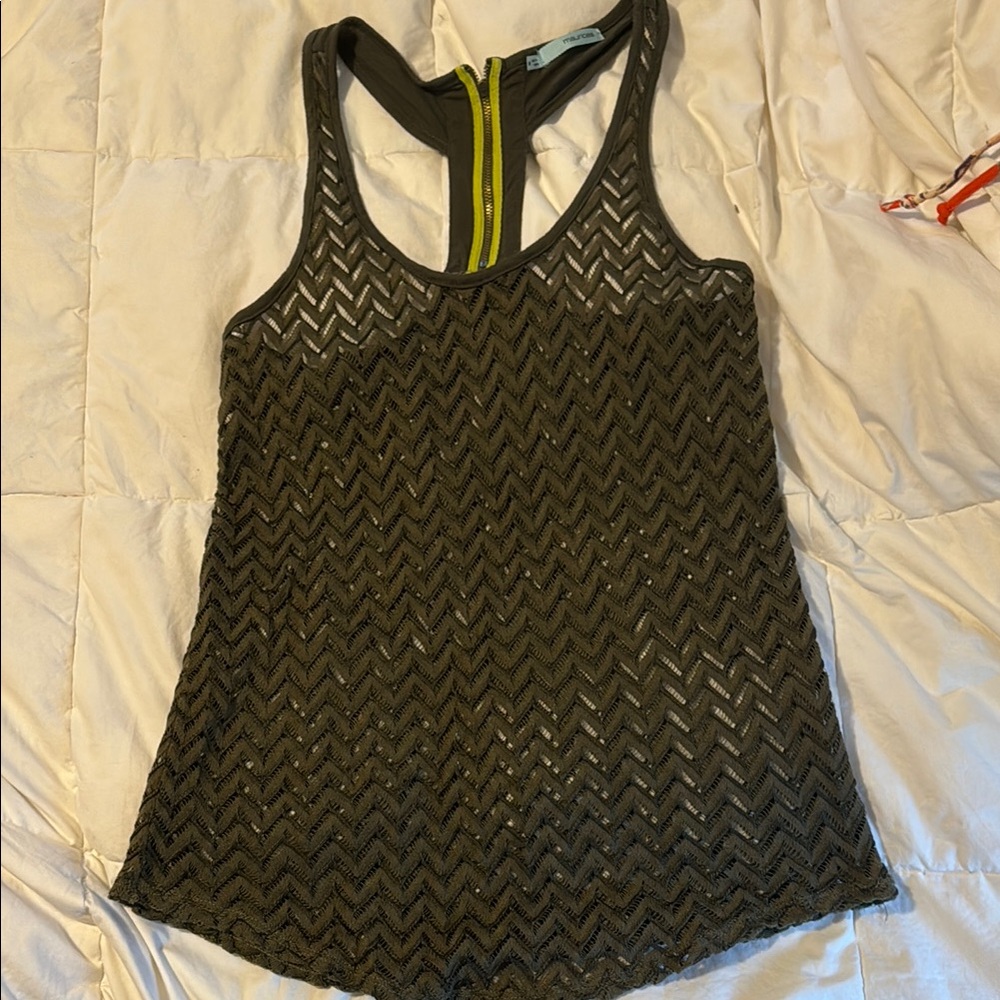 Maurices olive green Scoop Neck Tank Top with back zipper